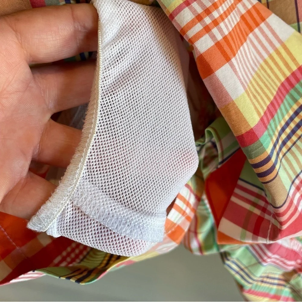 Vintage Polo Ralph Lauren Men's L Lined‎ Swim Shorts Pastel Plaid Preppy Resort